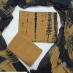 Shibori Handmade Tie-Dye Pure Cotton Top & Bottom Fabric with Matching Chiffon Dupatta (Shawl)