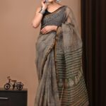 Earthwood Heritage Pure Cotton Saree with Attached Blouse