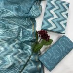 Seafoam Blue Cotton Suit Material with Matching Dupatta