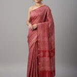Ruby Weave Cotton Saree with Attached Blouse