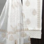 Ivory Paisley Soft Mul Cotton 3-Piece Suit Material with Matching Dupatta